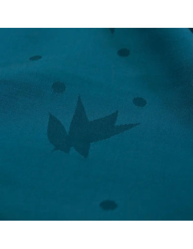 Tissu jacquard de viscose Streli bleu pétrole - Églantine & Zoé