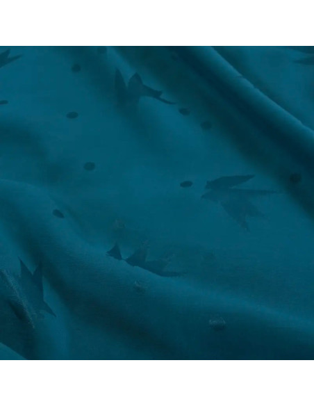 Tissu jacquard de viscose Streli bleu pétrole - Églantine & Zoé