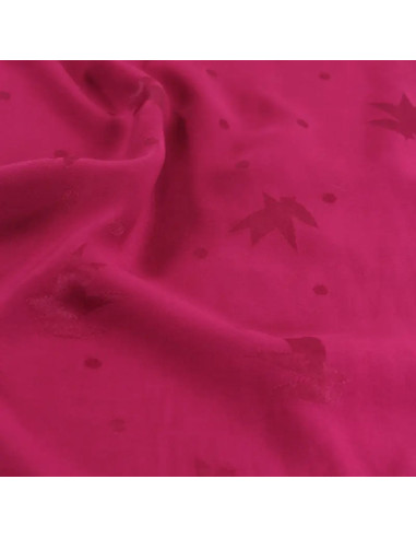 Tissu jacquard de viscose Streli rose magenta - Églantine & Zoé