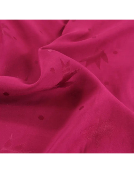 Tissu jacquard de viscose Streli rose magenta - Églantine & Zoé
