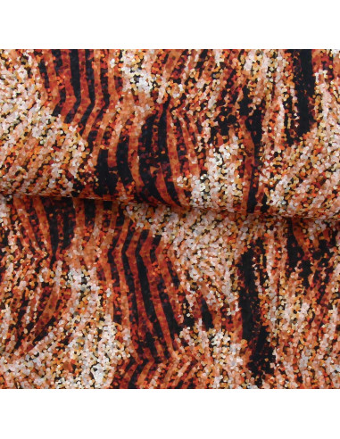 Tissu voile de polyester - Zébre ocra