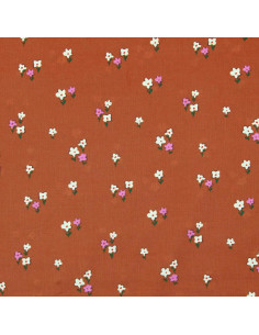 Tissu velours milleraies imprimé - Joyflo rouille 2