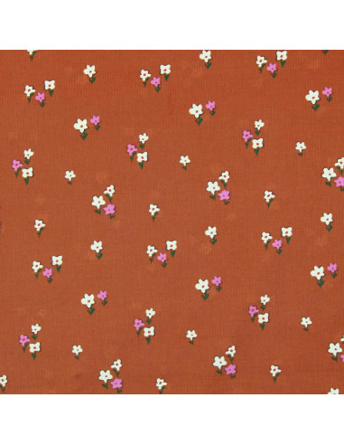 Tissu velours milleraies imprimé - Joyflo rouille