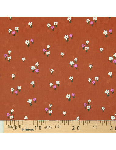 Tissu velours milleraies imprimé - Joyflo rouille