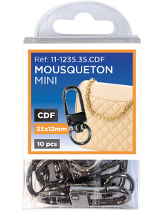 Set de 10 mini mousquetons pivotants - Canon de fusil 35 x 12 mm