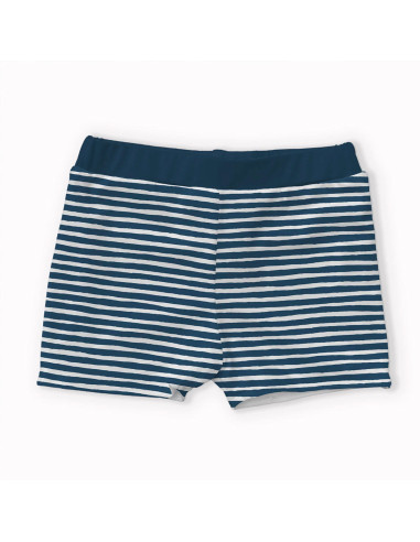 Tissu lycra maillot de bain - Rayures bleu canard