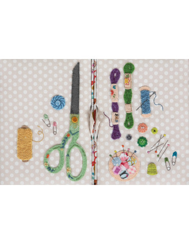 Boite à couture double couvercle - Broderie