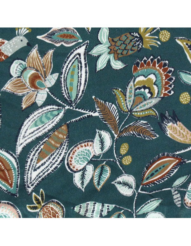 Tissu viscose fantaisie - Vamika ardoise et toffee