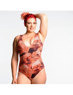Tissu lycra maillot de bain - Zébre ocra 2