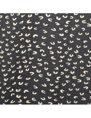 Tissu mousseline imprimée - Abstrait noir