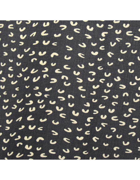 Tissu mousseline imprimée - Abstrait noir