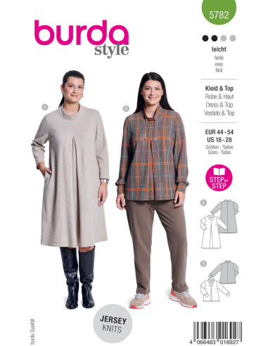 Patron de robe et pull - Burda 5782