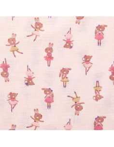 Tissu double gaze imprimé - Fifi morganite 2