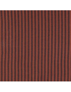 Tissu double gaze gaufrée rayures - Charbon et toffee 2