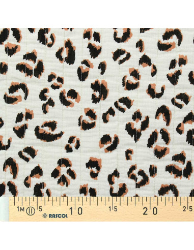 Tissu coton matelassé - Fauve écru