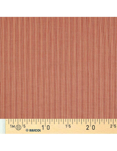 Tissu double gaze gaufrée rayures - Skin et paprika