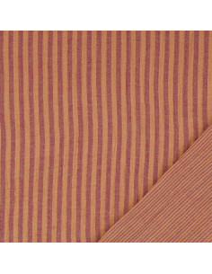 Tissu double gaze gaufrée rayures - Cassonade et Dahlia