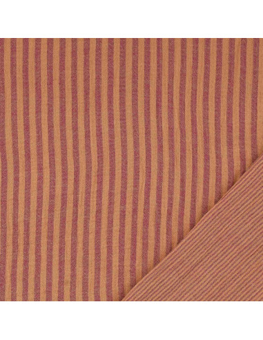 Tissu double gaze gaufrée rayures - Cassonade et Dahlia