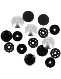 Boutons pression magiques sans pince 14 mm - Finition métal argent 2
