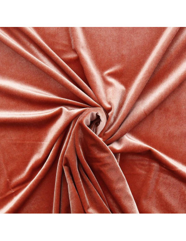 Tissu velours stretch - Cuivre