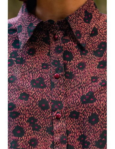 Tissu popeline de viscose Punti Bleu Encre - Églantine & Zoé