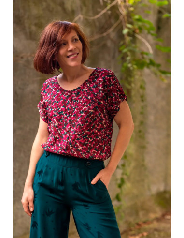 Tissu viscose Granite Bordeaux - Églantine & Zoé