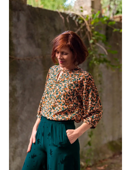 Tissu viscose Granite Vert - Églantine & Zoé
