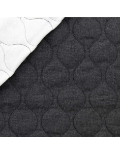 Tissu coton matelassé wave - Denim chambray