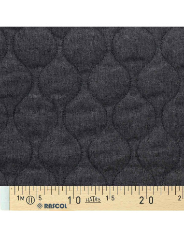 Tissu coton matelassé wave - Denim chambray