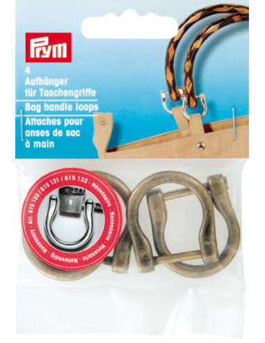 Lot 4 attaches pour anses de sacs à main - Bronze