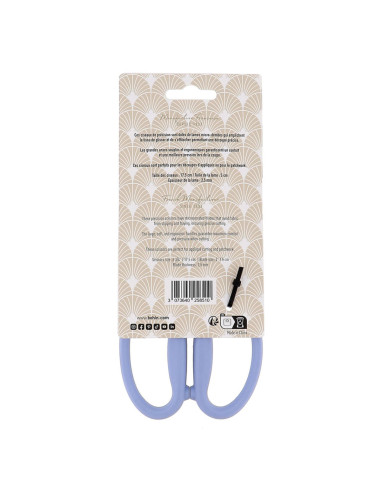 Ciseaux de précision micro-dentés grands anneaux souples Bohin - Bleu