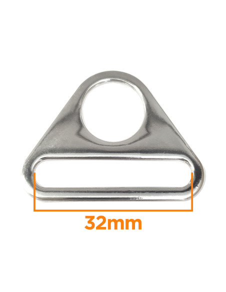Anneau triangulaire passant 32 mm - Argent