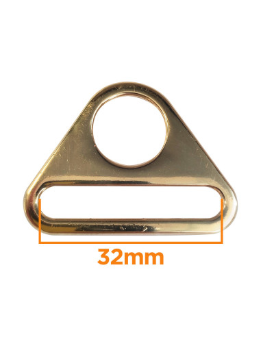Anneau triangulaire passant 32 mm - Or
