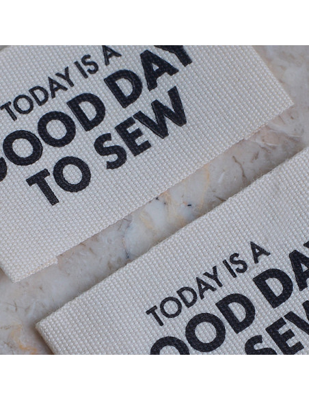 Lot de 5 étiquettes tissées à coudre - Today is a good day to sew