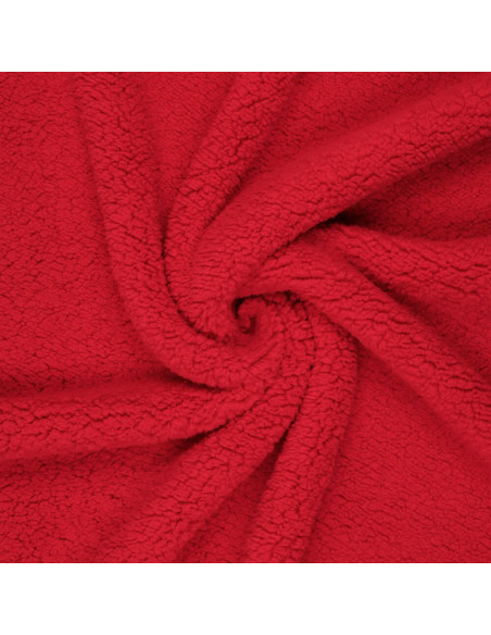 Tissu sherpa - Rouge