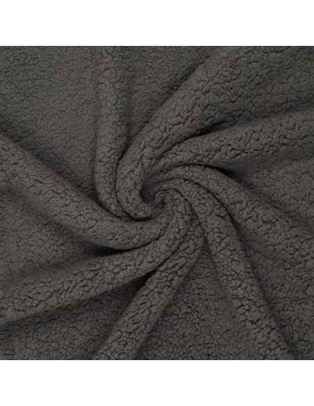 Tissu sherpa - Gris anthracite