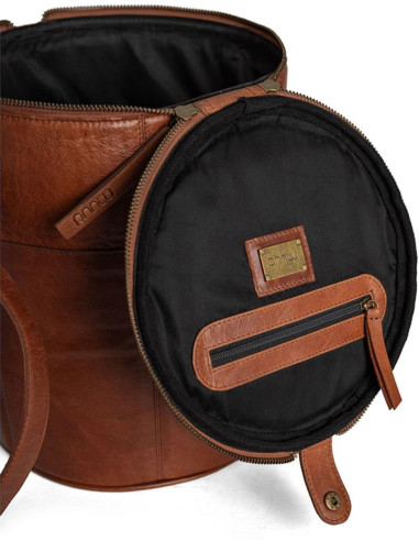 Sac de rangement en cuir pour le tricot Muud Saturn XL - Rich Brown