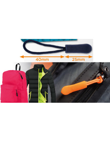 Cordon de tirage pour tirette de fermeture - Gris