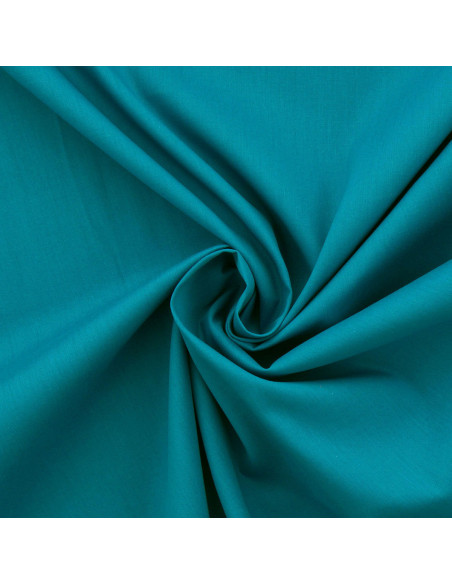Tissu popeline de coton - Bleu paon