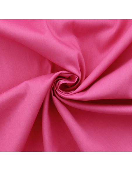 Tissu popeline de coton - Rose bonbon