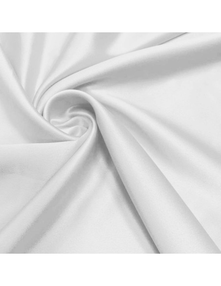 Tissu satin extensible - Blanc