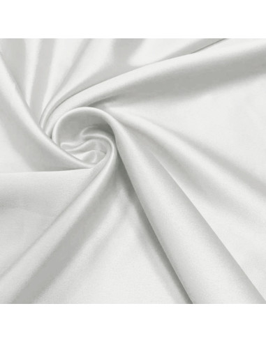 Tissu satin extensible - Blanc cassé