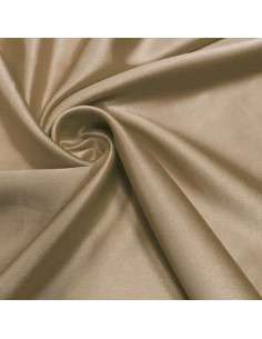 Tissu satin extensible - Beige