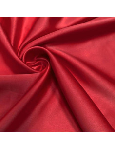 Tissu satin extensible - Rouge
