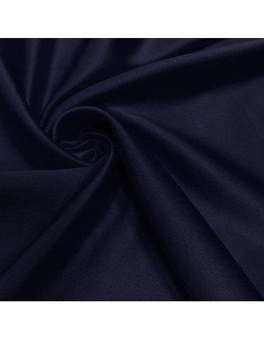 Tissu satin extensible - Bleu foncé