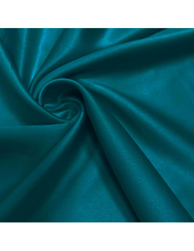 Tissu satin extensible - Bleu pétrole