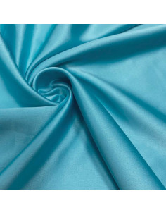 Tissu satin extensible - Bleu turquoise