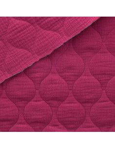 Tissu double gaze matelassé wave - Pourpre