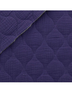 Tissu double gaze matelassé wave - Violet