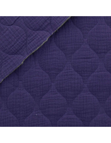 Tissu double gaze matelassé wave - Violet